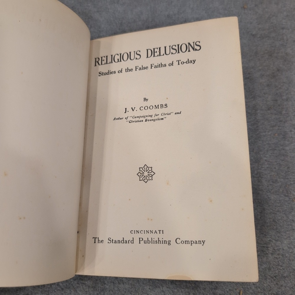 Religious Delusions J. V. Coombs 1914 Hardcover Standard Publishing Company - Picture 1 of 6